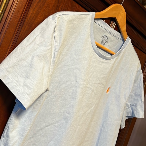Ralph Lauren Polo Men’s Custom Slim Fit T-Shirt Baby Blue Soft & Comfortable Tee - Picture 7 of 8